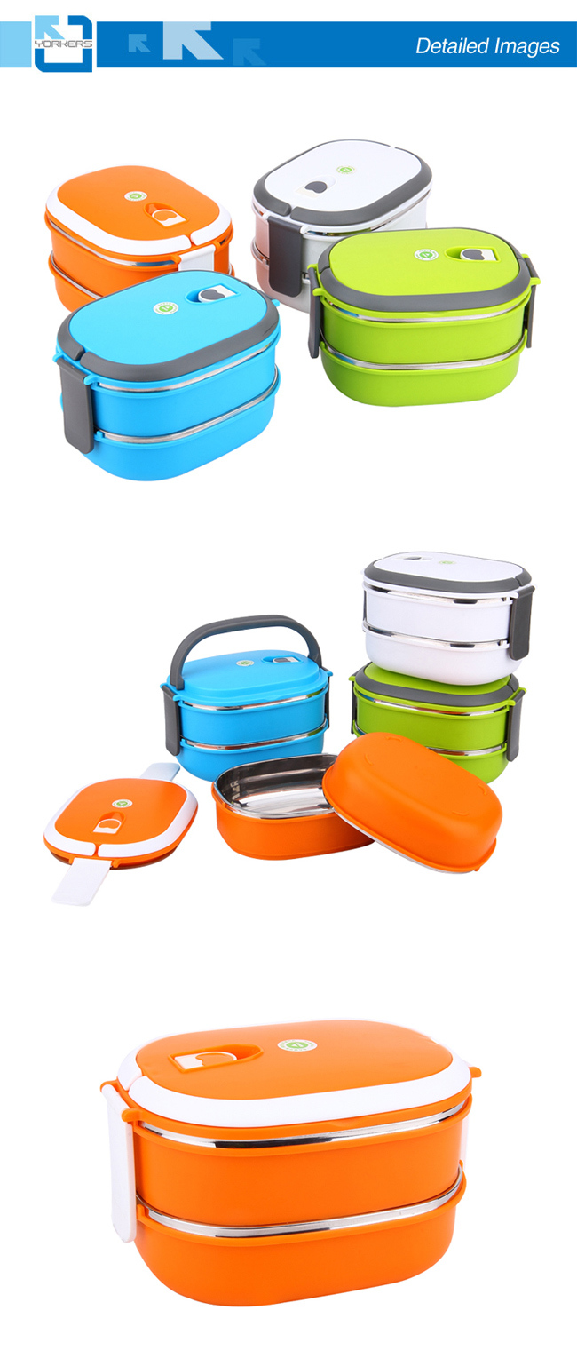 304 Double-Deck Leak-Proof Stainless Steel Take Away Lunch Box Food Container