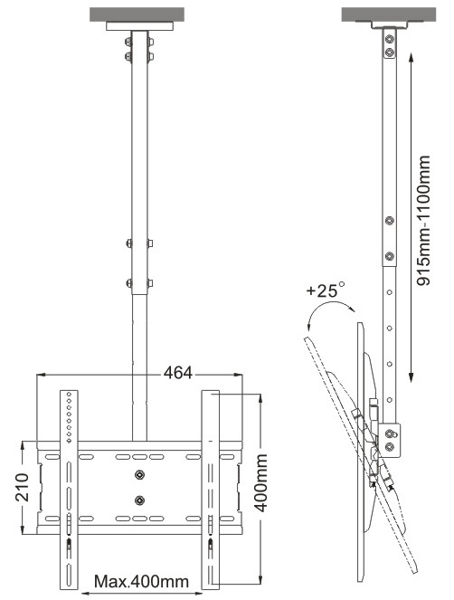 Factory Price Cheap Menuboard Ceiling Bracket/Mount Pl 5060m