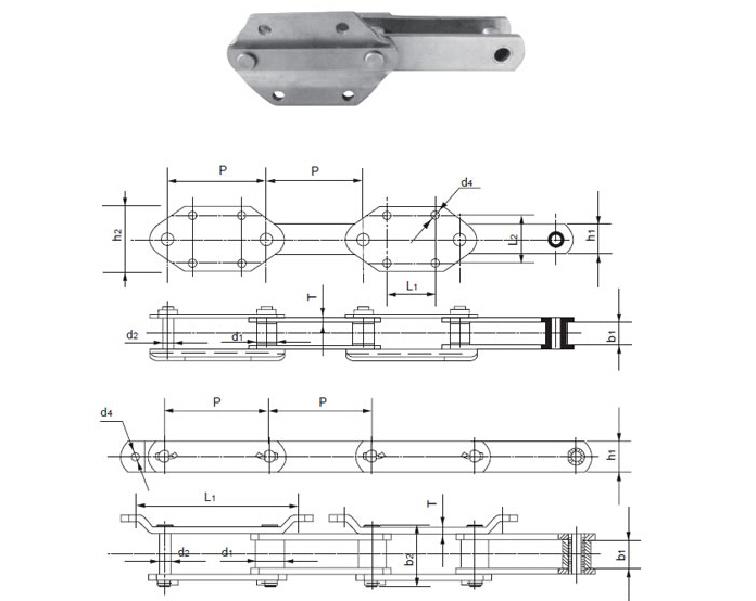 Transmission Conveyor Elevator Chain for Cement, Mining, Grain Processing