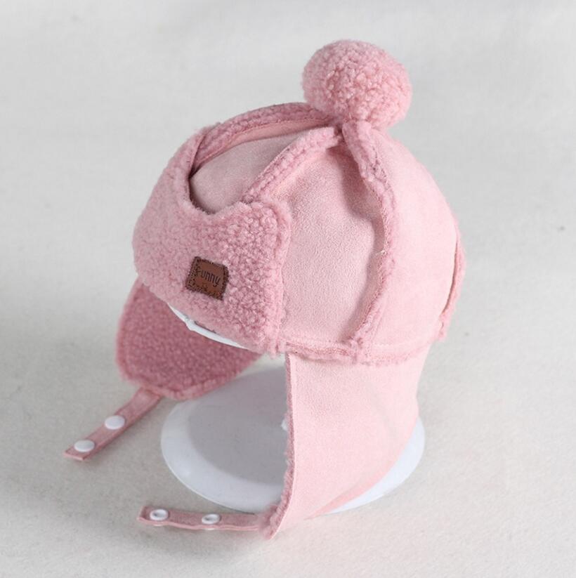 Child Checked Earflap Winter Warm Trapper Hat Polar Fleece Lining