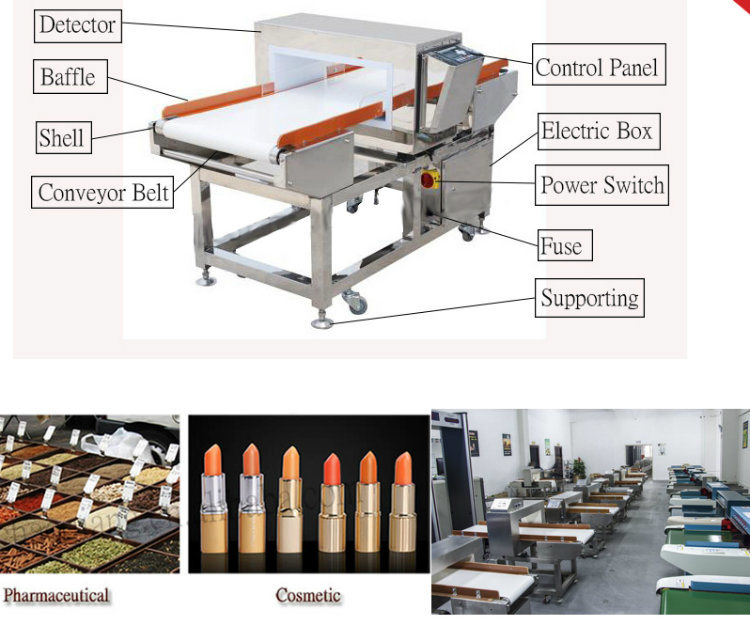 Production Line Professional Food Metal Detector For Detecting Metal Chips Inside The Food SA810