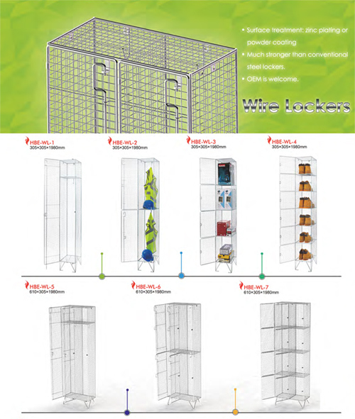 Zinc Plated Storage Changing Room Wire Mesh Industrial Locker