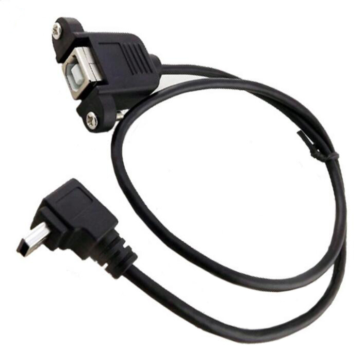 USB 2.0 Bf to up/Down Angled Mini USB Panel Mount Cable