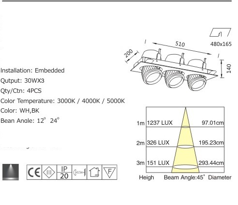 Ceiling Recessed LED COB Aluminum Spot Light (LFL-COB2008)