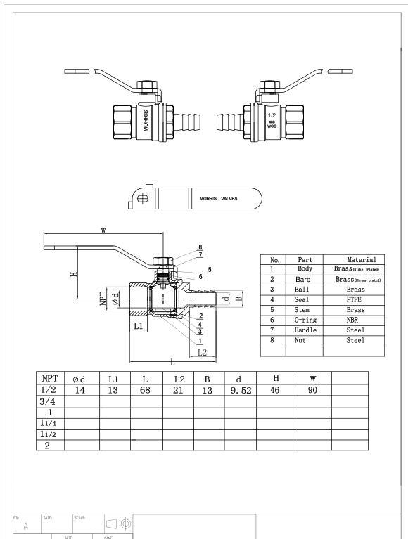 Brass Ball Valve with Barb End