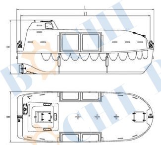 FRP Marine Fast Partially Enclosed Rescue Life Boat