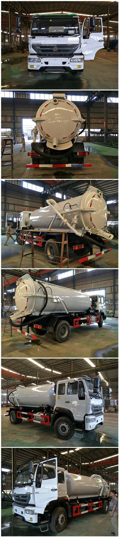 Heavy Duty 10cbm HOWO Vacuum Sewage Suction Trucks