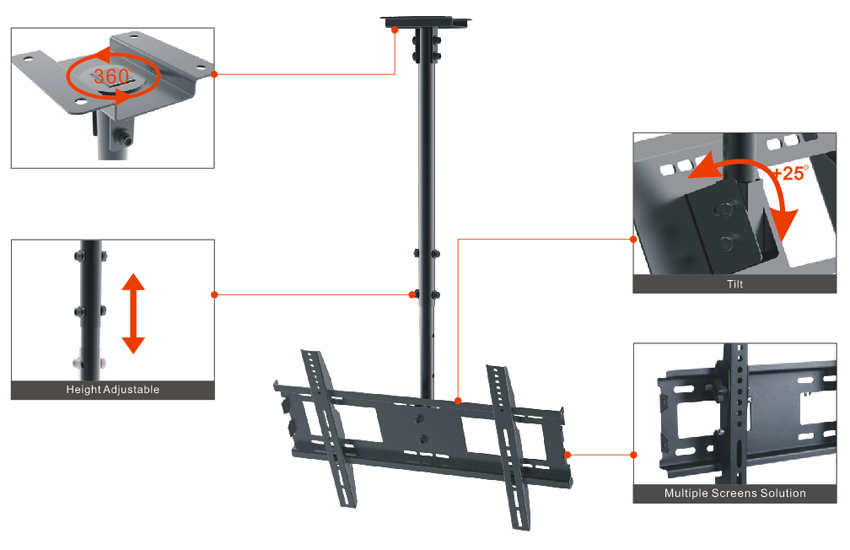 Menuboard Ceiling Mount / Bracket Single Screen 37-70