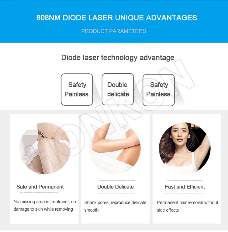 Professional Permanent 808nm Diode Laser Hair Removal System Beauty Machine