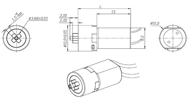 10mm 1.5V Permanent Magnet Planetary Gearbox DC Gear Motor