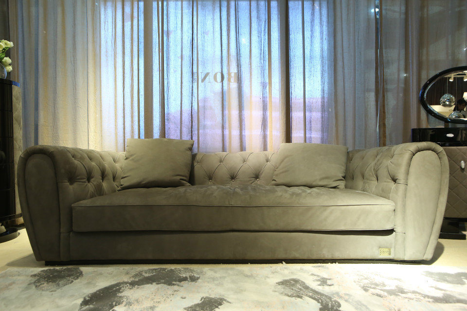 New Style Nubuck Leather Italian Design Sofa