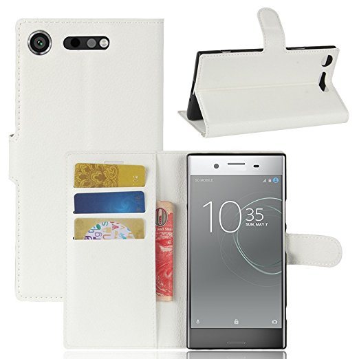Sony Xperia Xz1 Compact Case PU Leather Wallet Case Magnetic Flip Cover and Stand with Card Holders