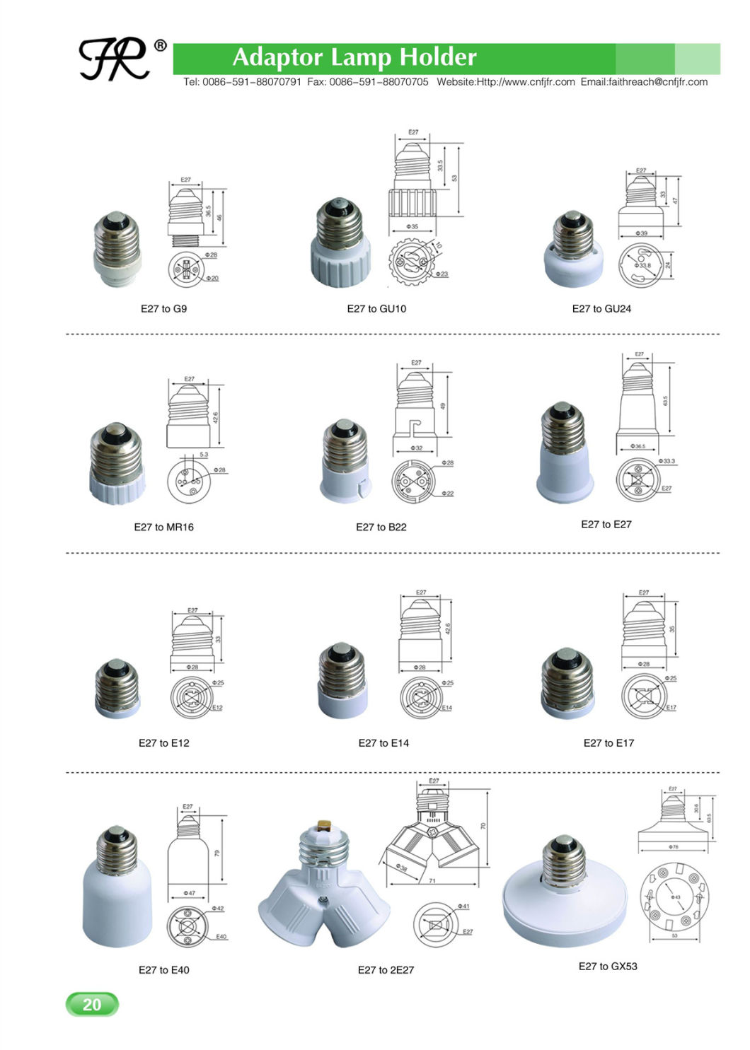 E27 to Gx53 Outdoor Light Socket Adapter