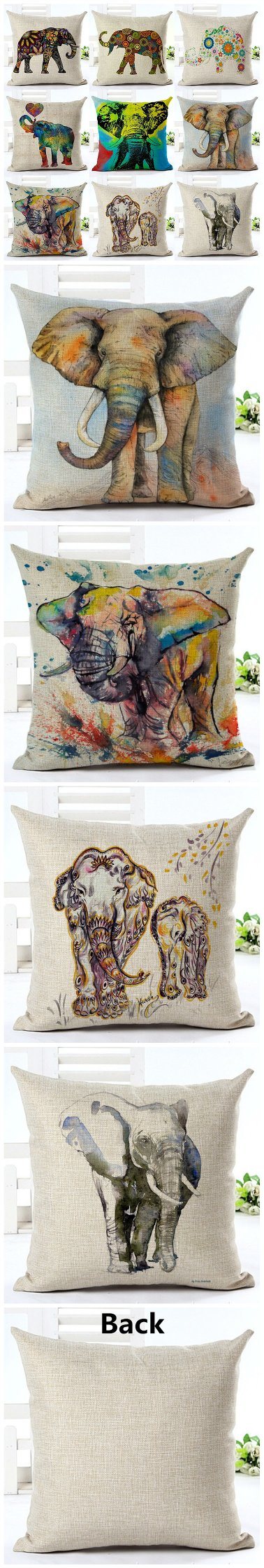 Custom Printing Elephant Pattern Cushion/Pillow for Sofa Decorative