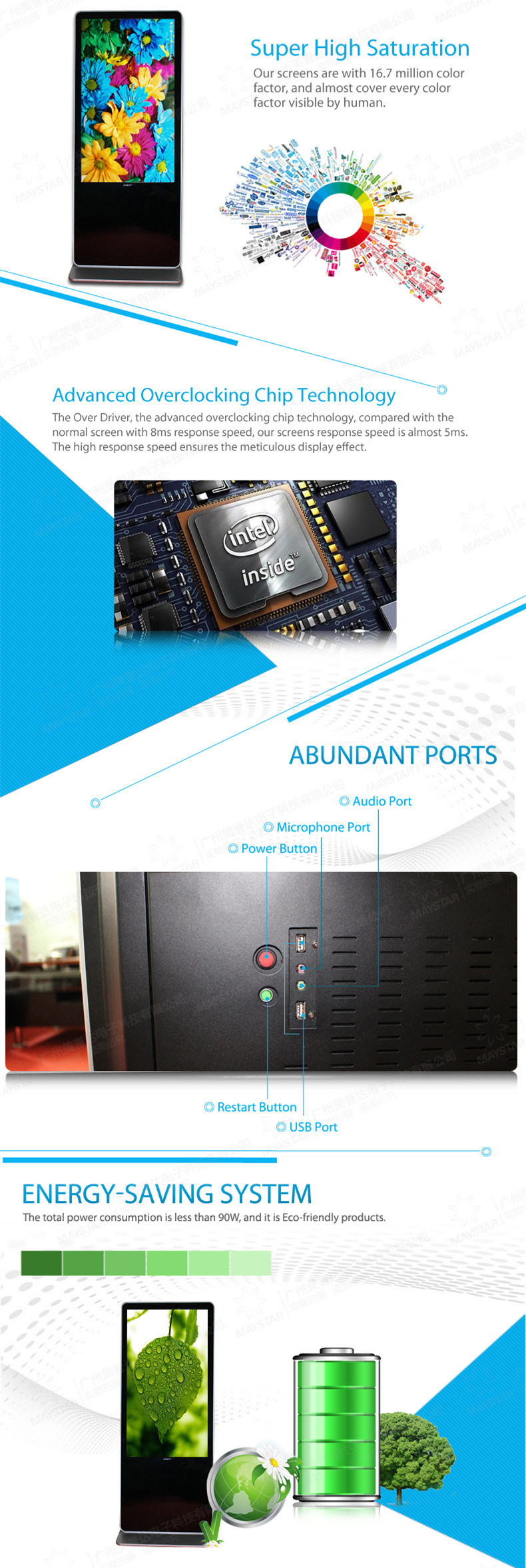 Computer PC Touch Screen VGA Dual Screen LED TFT LCD Monitor