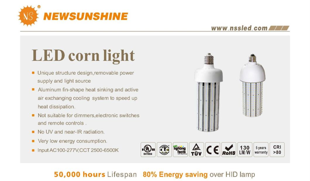 80W LED Corn Light Ce UL Dlc RoHS Application: Wallpack, Flood Light, High Bay Fixture