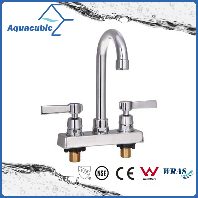 Lead Free Brass Health Double Handle Basin Faucet