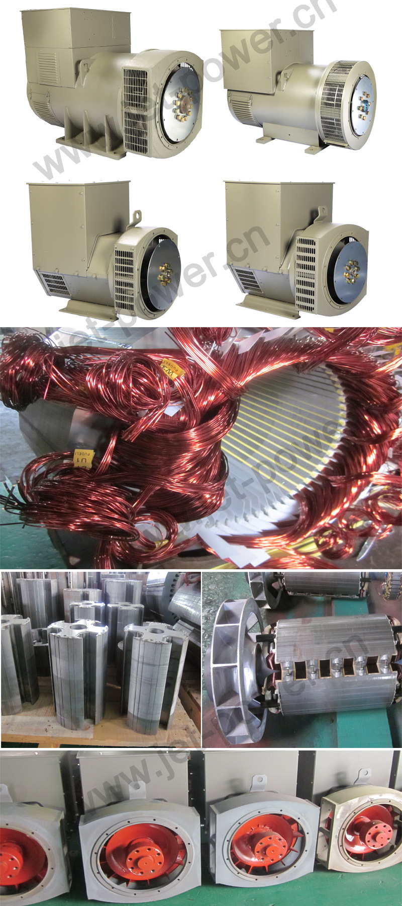 100kVA 125kVA 150kVA 200kVA Double Bearing Brushless Alternator