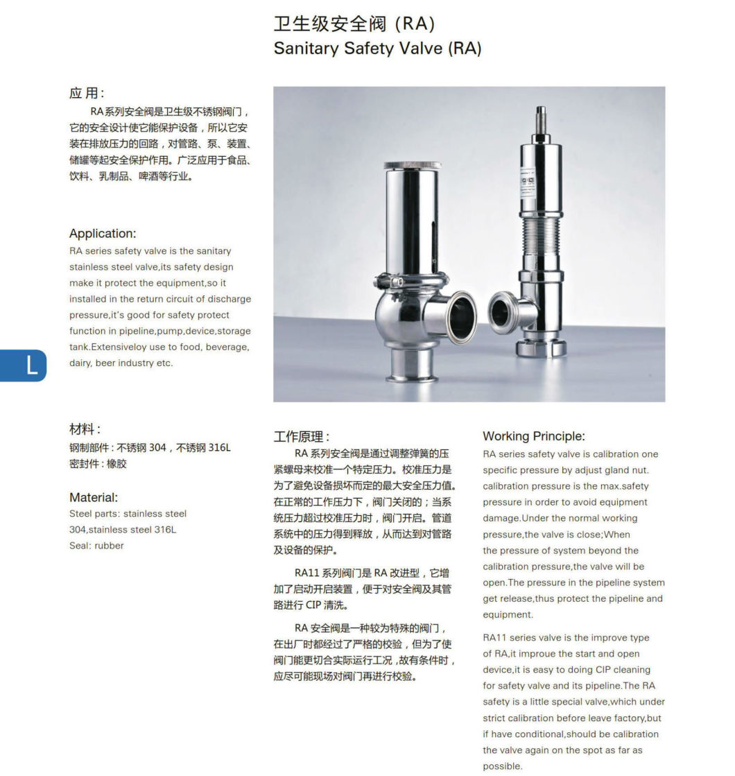 SS304 Sanitary Stainless Steel Safety Pressure Relief Valve