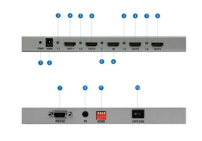 1X4 HDMI 2.0 Splitter 4k