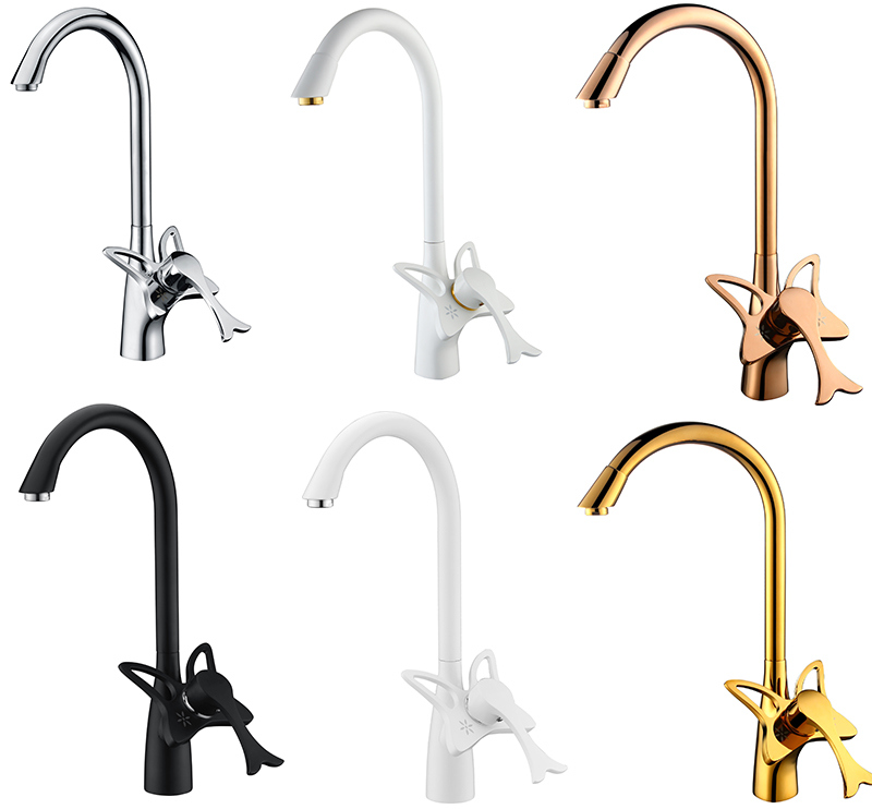 Gold Colour Newly Design Bathroom Basin Tap Brass Kitchen Faucet