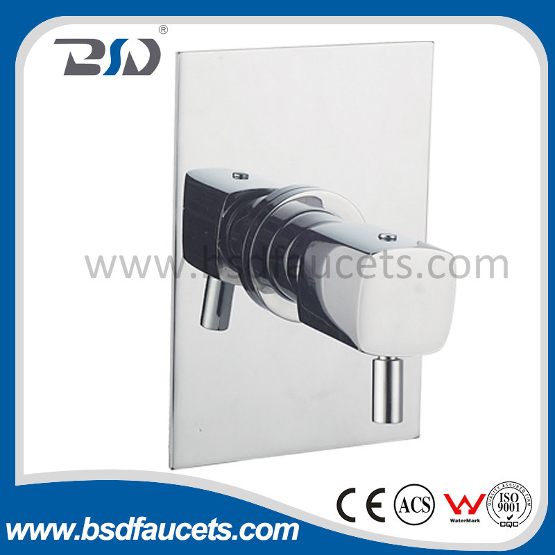 Brass 4 Way with Rectangluar Plate Thermostatic Shower Valve Diverter