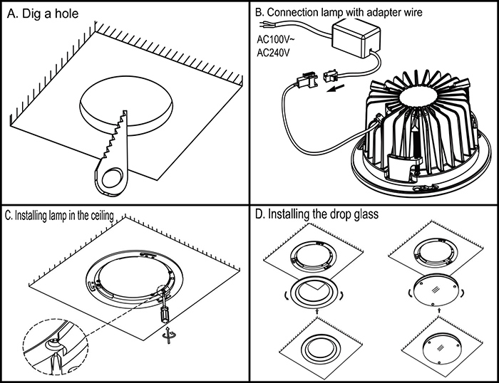 2016 Summer Recessed LED Downlight with Ce RoHS 3-Year Warranty