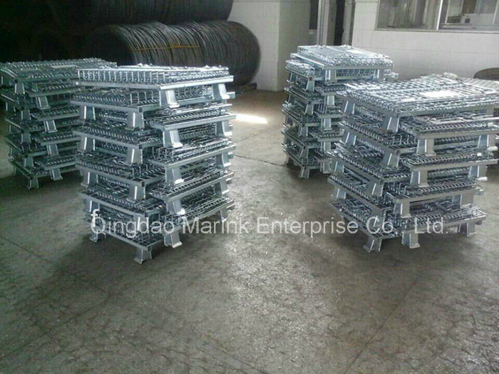 Warehouse Stackable Steel Wire Mesh Pallet Cage / Storage Cage