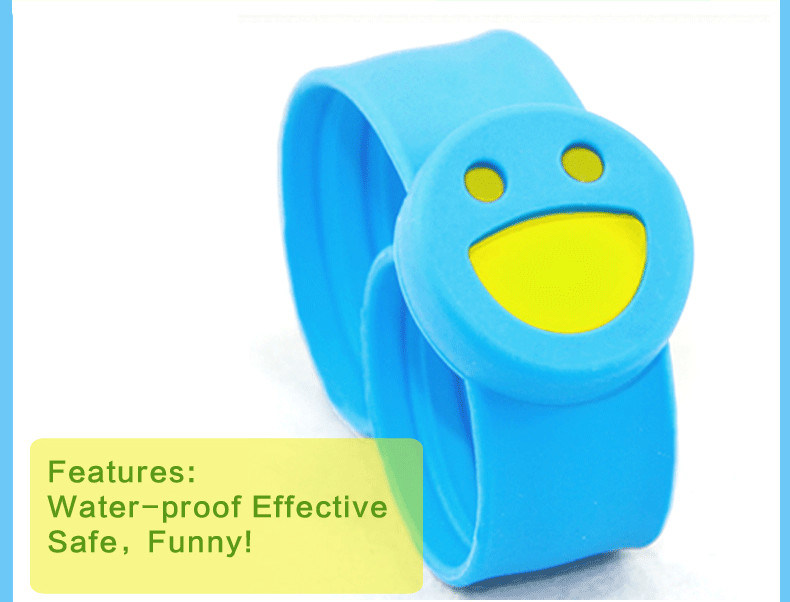 Effective Outdoor Slap Silicone Mosquito Repellent Bracelet with Smile Refill
