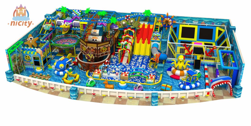 Cheerful Amusement Adventure Supermarkets Large Plastic Kids Indoor Playground