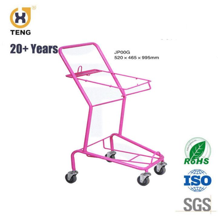 Adjustable Double Shelves Japanese Shopping Cart Trolley