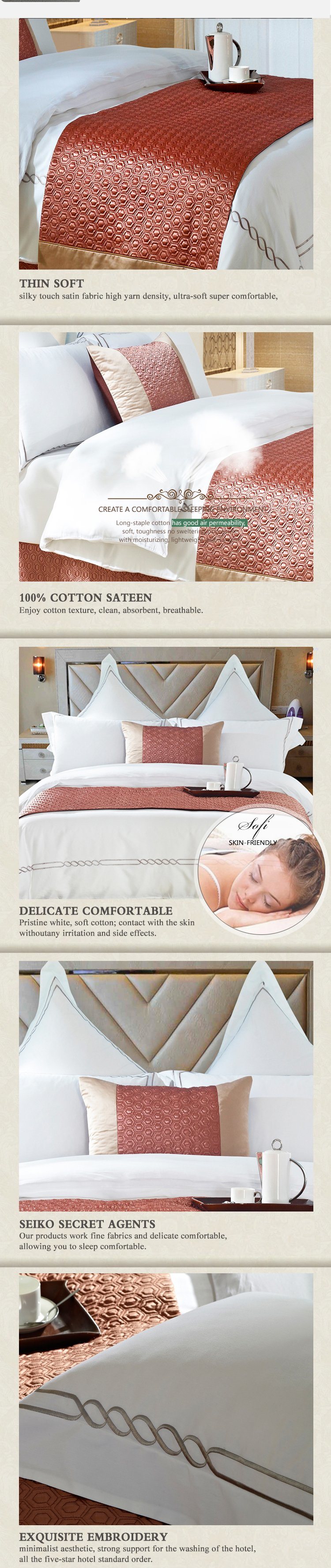 300tc Luxury Bedding Design Luxury Hotel Bed Linen