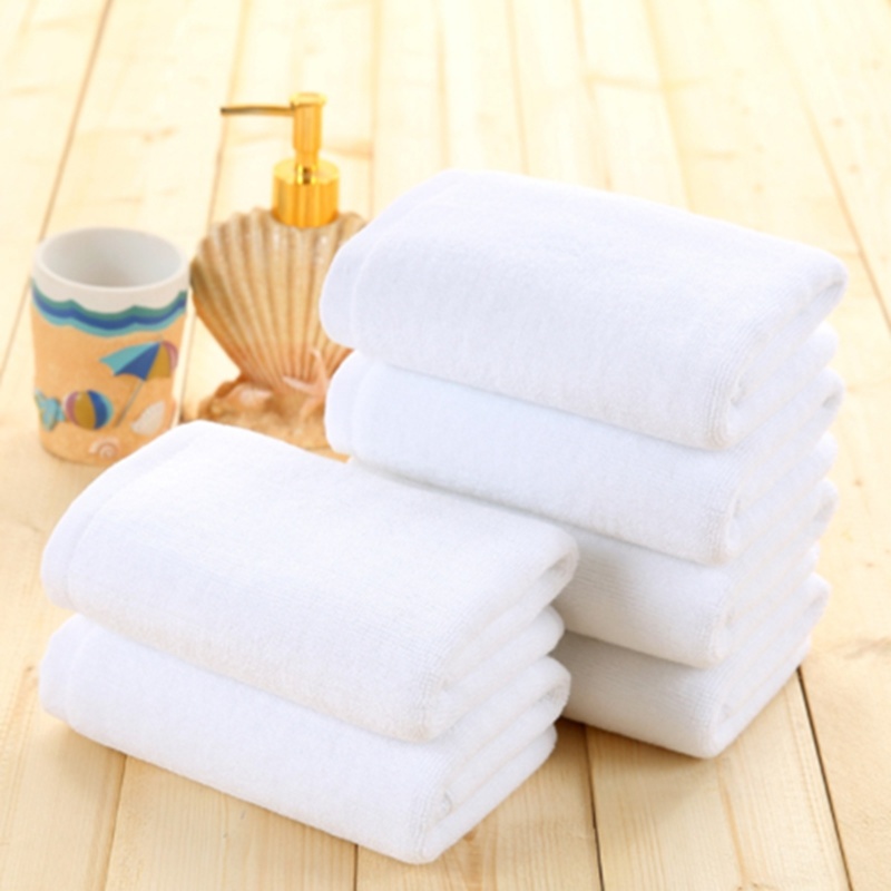 Plain Dyed Cotton Terry Hand Towels White Color