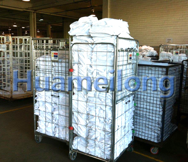 Supermarket Transport Mobile Wheeled Steel Metal Powder Coating Cage Trolley