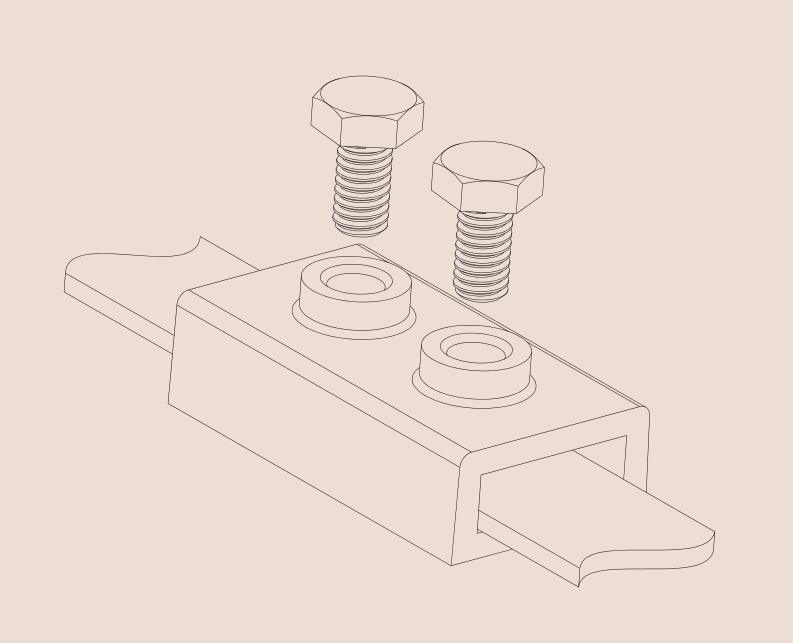 Earth Ground Brass Oblong Test Clamp for Tape Conductor