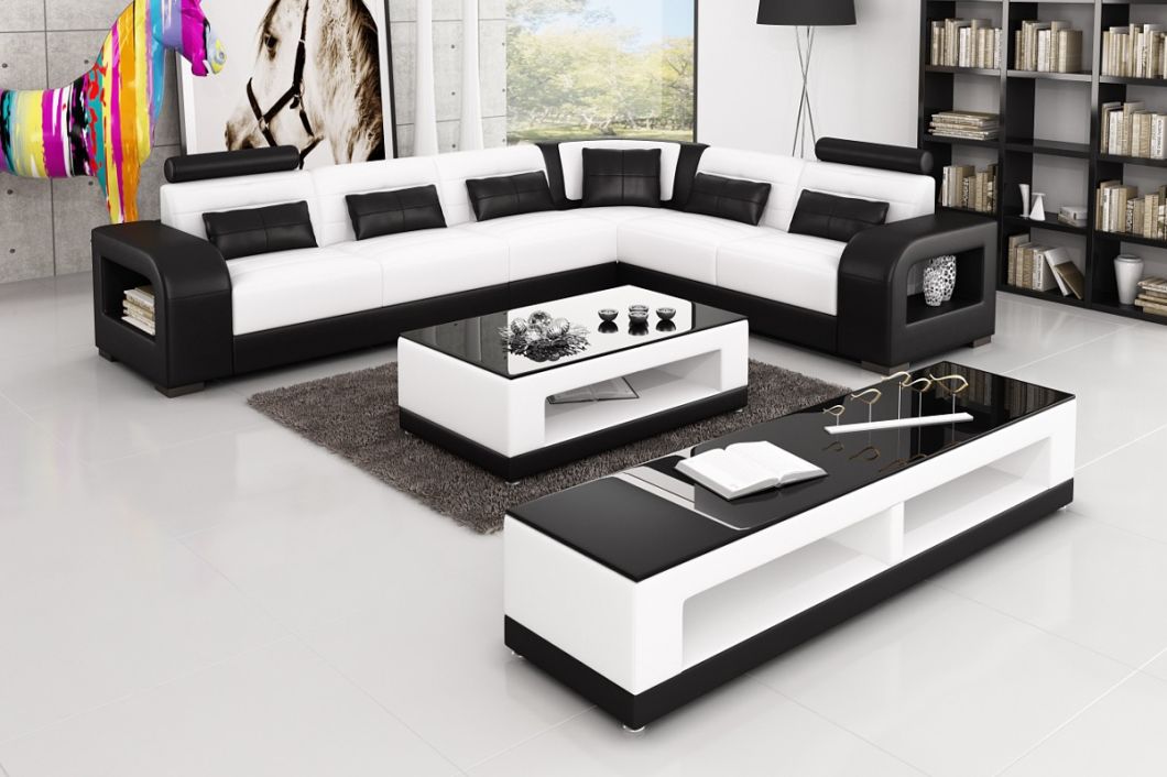 Home Furniture U Shape Leather Corner Sofa