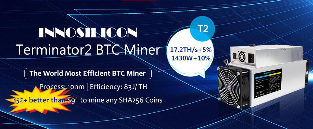 Innosilicon Terminator T2 Best Bitcoin Miner 17.2th/S 1430W Inclued PSU --Stock in Shenzhen---Free Shiping