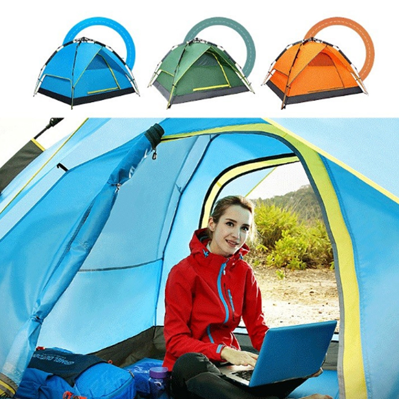 Auto-Tent Double Layer Dual Breathable Convertible Family Campingtent for 3-4 Person