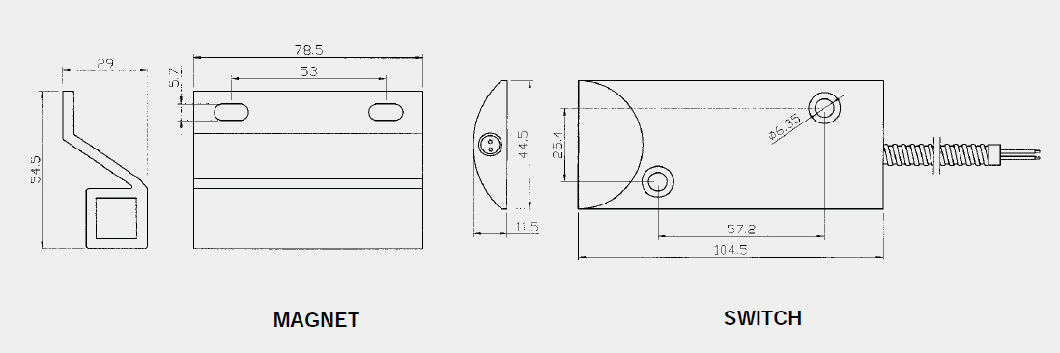 Overhead Metal Door Contact Switch Magnetic Contact Switch Bsd-3013