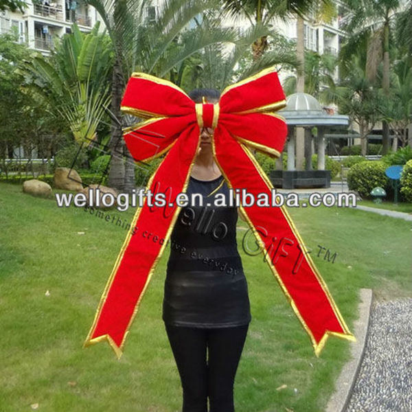 Red Velvet Gaint Outdoor Decoration Bow for Christmas