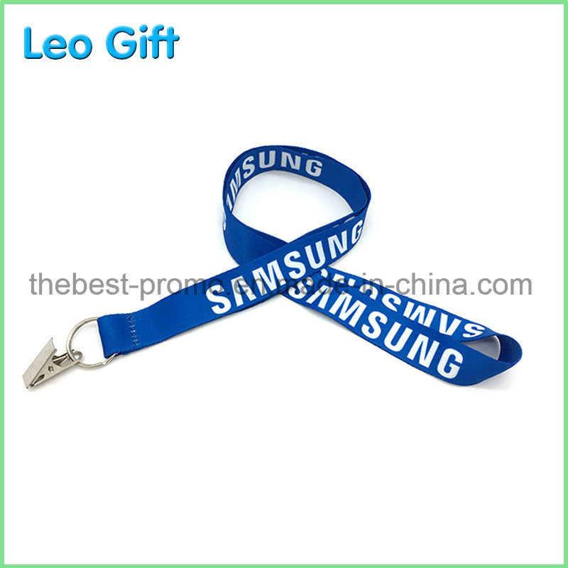 Free Sample Custom Print Polyester Neck Lanyard with Badge Holder