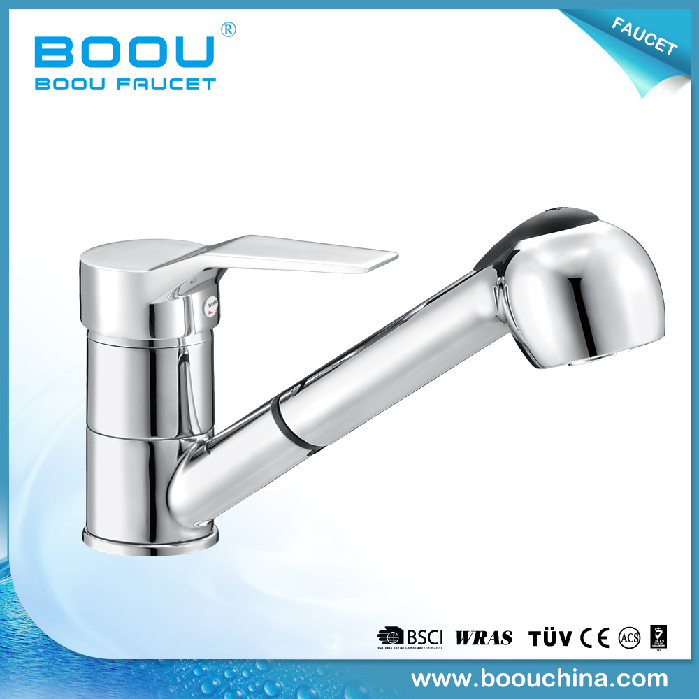 Boou Zinc Alloy Material High Quality Long Spout Pull out Fashion Design Swan Kitchen Faucet