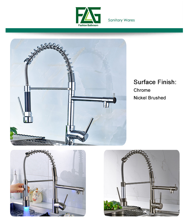 Flg High Quality Chrome Handle/Hole Kitchen Sink Faucet
