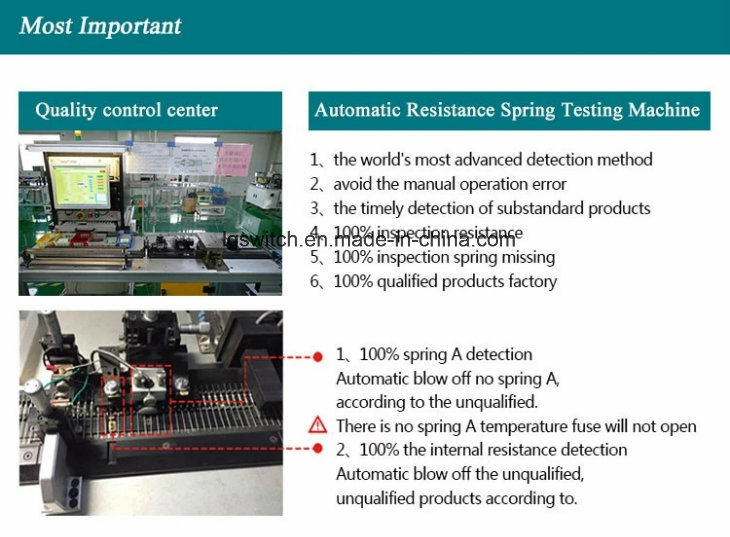 Non-Resettable Ry Series Fan Motor Thermal Fuse 10A 250V with TUV UL Certifications