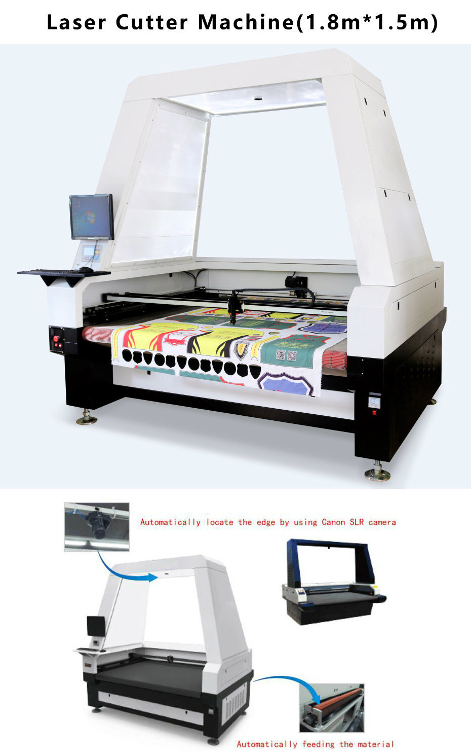 Fashion Garment Industry Leather/Textile/Fabric/Silk/Lace Roller Laser Cutting Machine