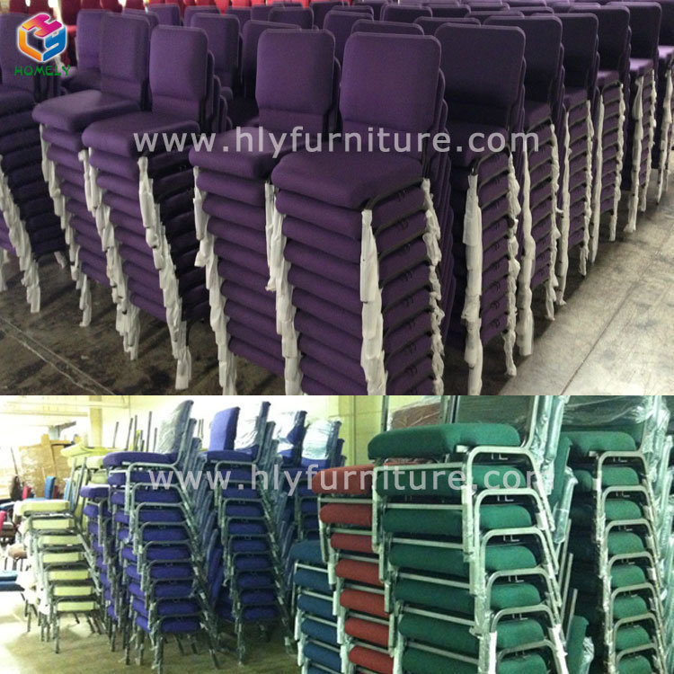 Metal Stacking Covered Back Church Hall Chairs with Bookshelf