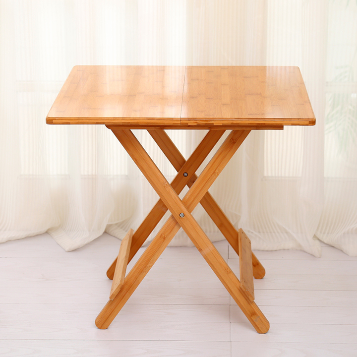 Natural Color Portable Banboo Folding Wooden Dining Table