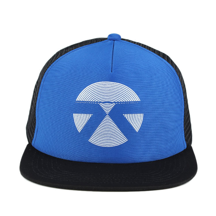 Custom Flat Bill Snapback 5 Panel Foam Mesh Trucker Hat