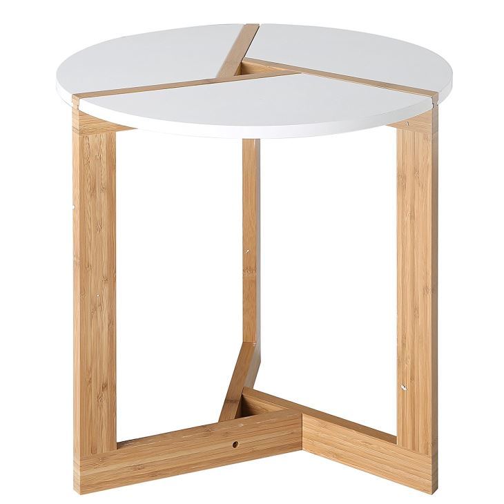 Eco-Friendly Side Table Three Legged Bamboo End Table Modern Round Coffee Table