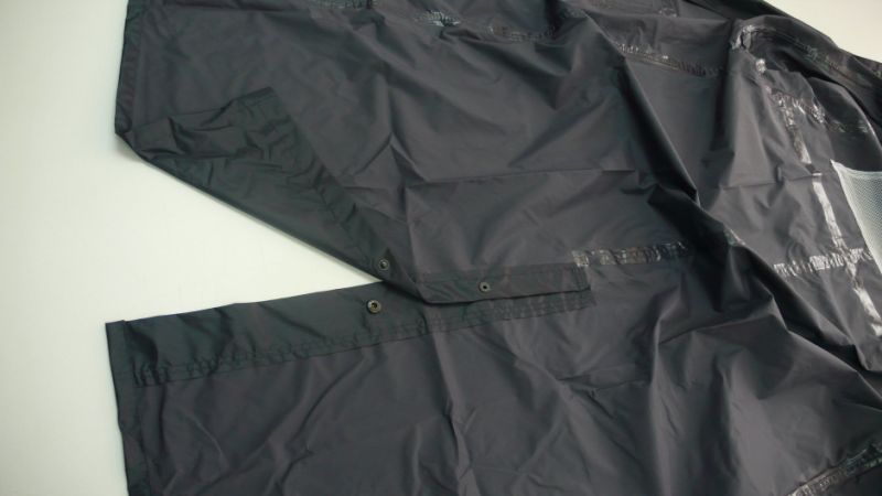 Dark Blue Long Rain Coat with Reflective Strip for Police